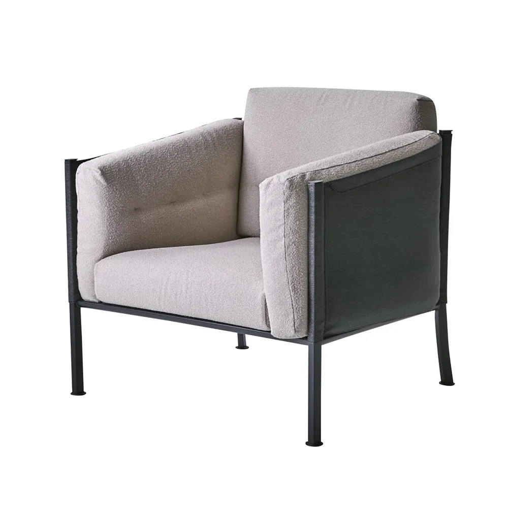 DELUX Armchair - Teddy Beige/Black