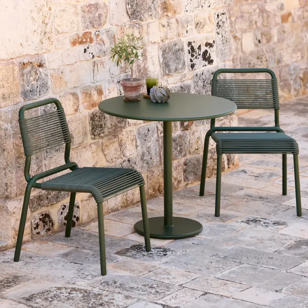 Al Dente chair, stackable m/dark green Weave Dark green