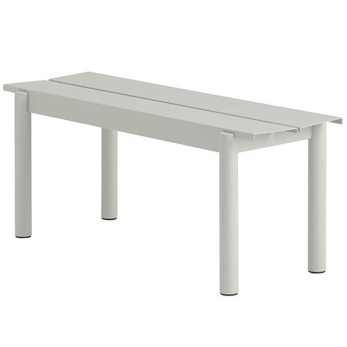 Linear Steel Bench 110x34 cm Grey 