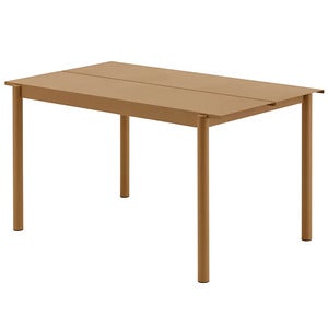 Linear Steel Dining table 140X75 cm Burnt Orange 