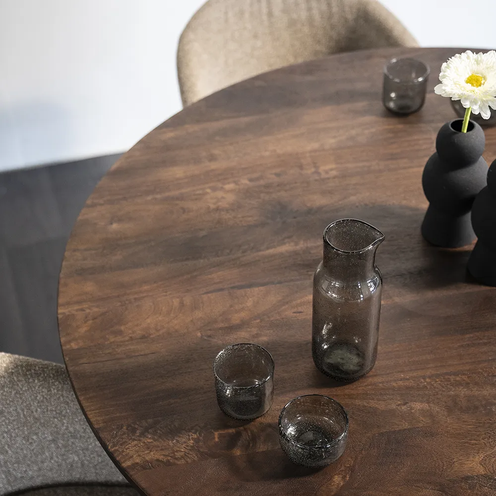 Aron Dining table round 130x76 - brown