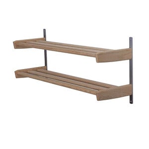 Meja Shoe rack 59 cm 2 shelves wall mounted White oiled Oak