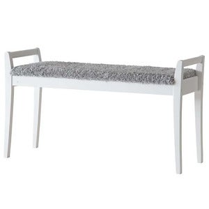Meja Bench White lacquered birch/skin look Light grey