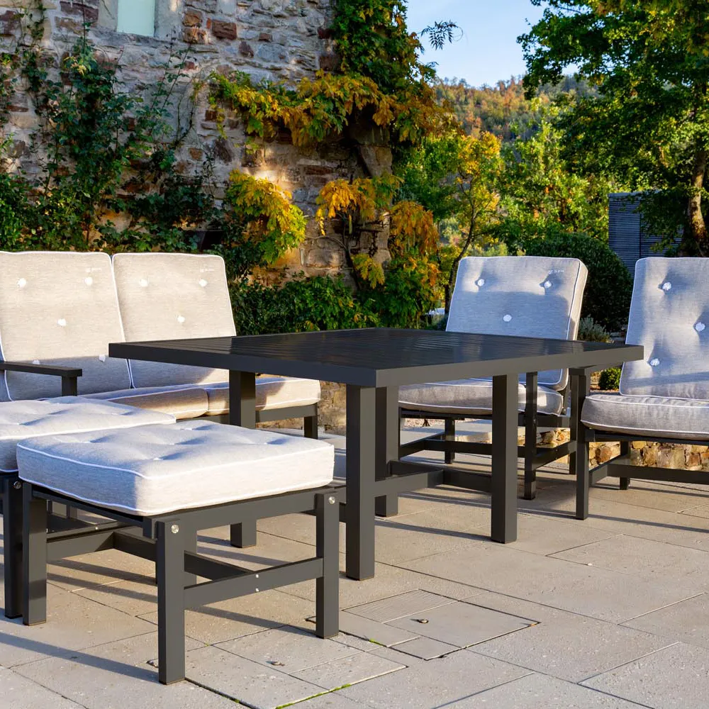 Table 122X124Cm Height 65,5Cm Black Aluminium