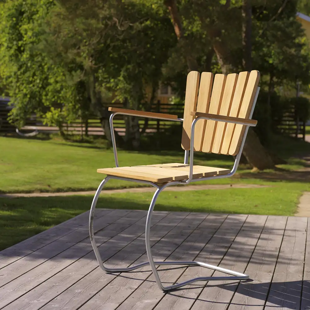 56:an Armchair wicker/teak