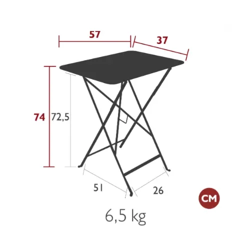 Bistro table 37x57 cm Acapulco blue