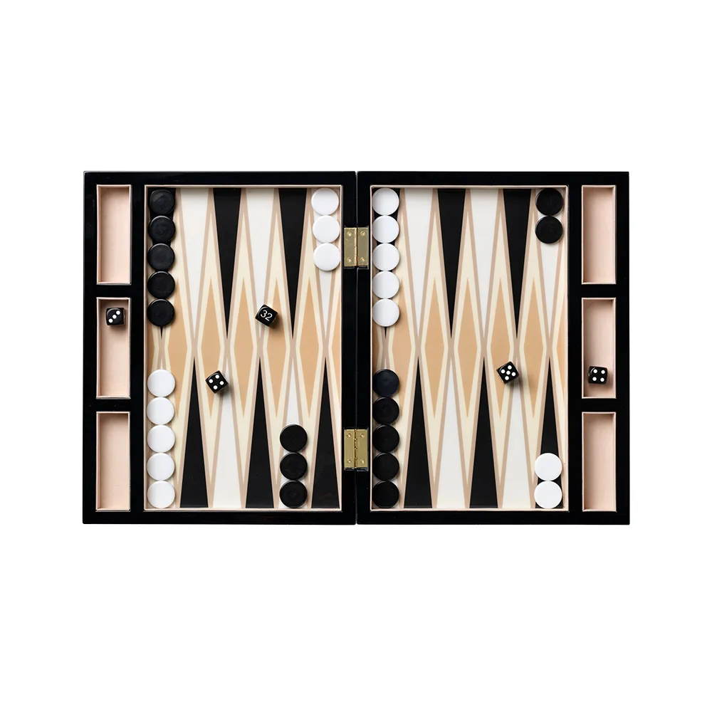 Backgammon Lacquered Black
