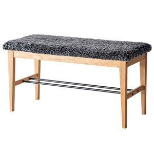 Cora Bench Oiled Oak/Sheepskin Dark Grey