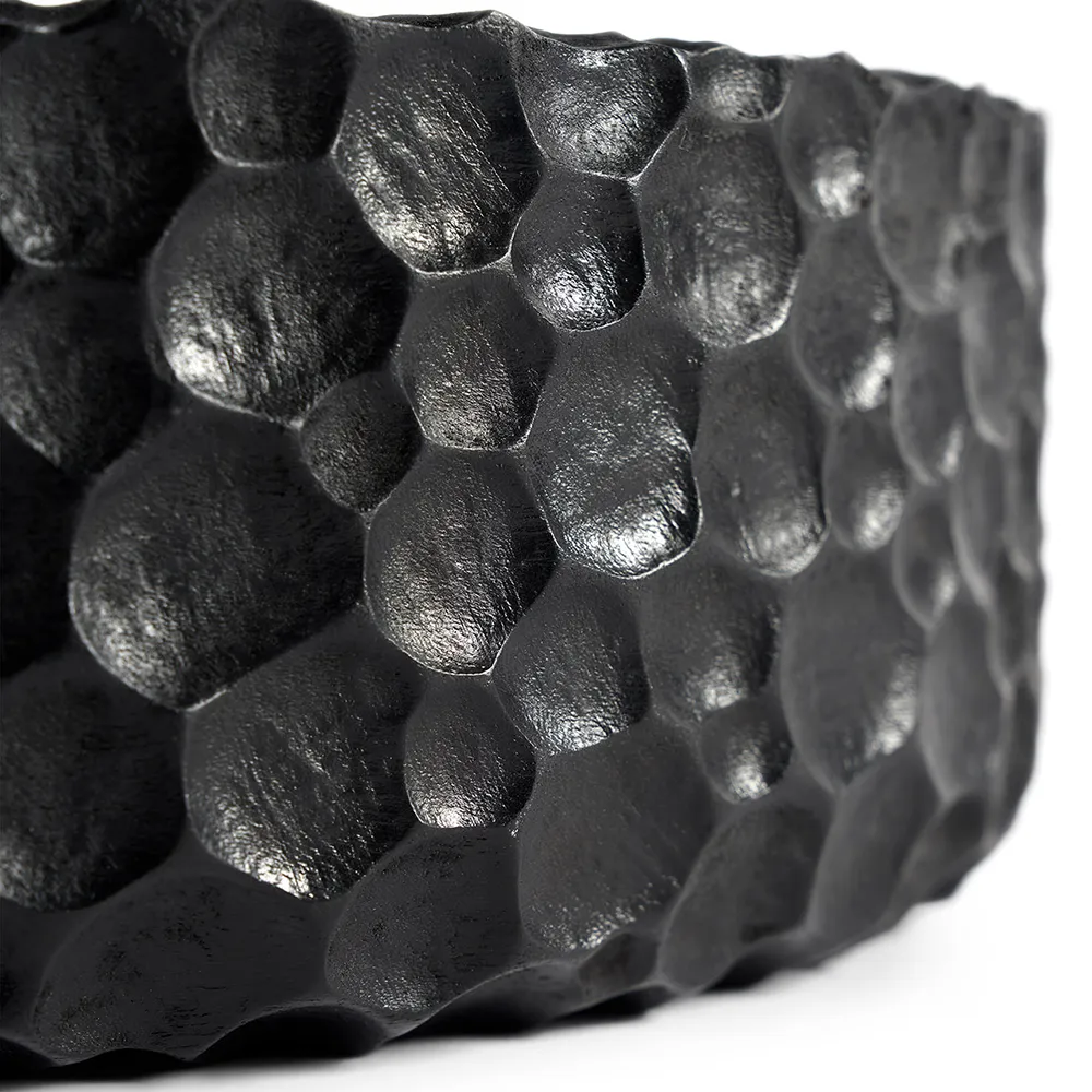 Chopped bowl black lacquered mahogany -Set of 3