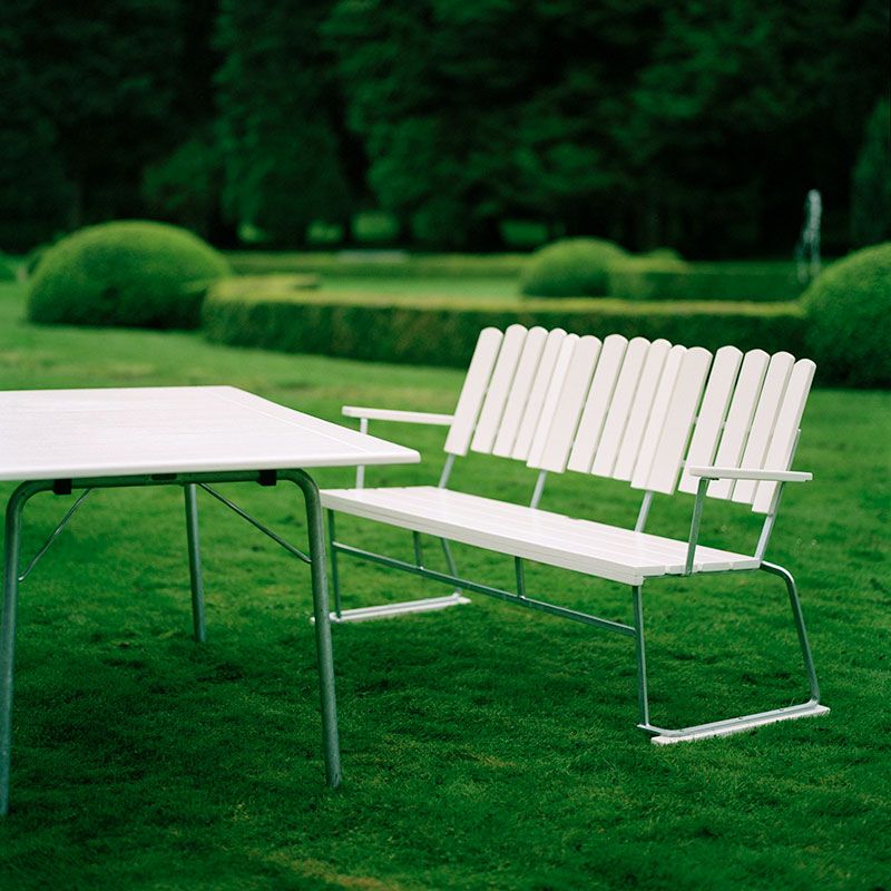 Sofa 6 White lacquered Oak / Hot dip galvanised Frame