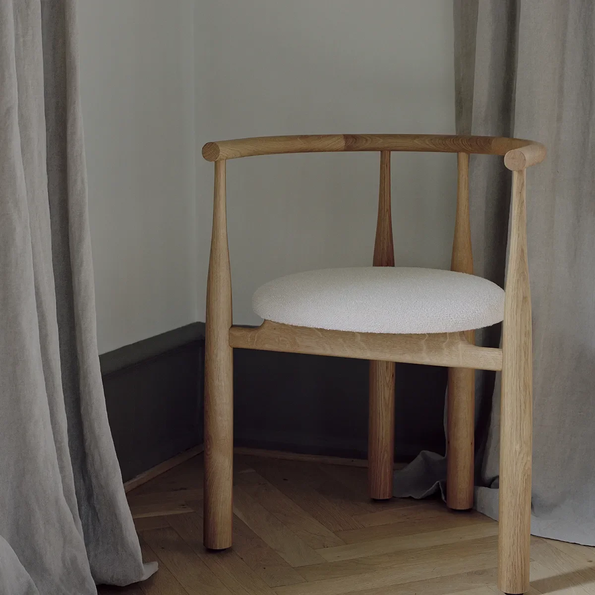 Dining Chair Bukowski Oak Nevotex Barnum Lana with armrest