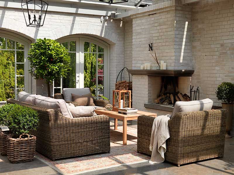 Glendon armchair rustic rattan