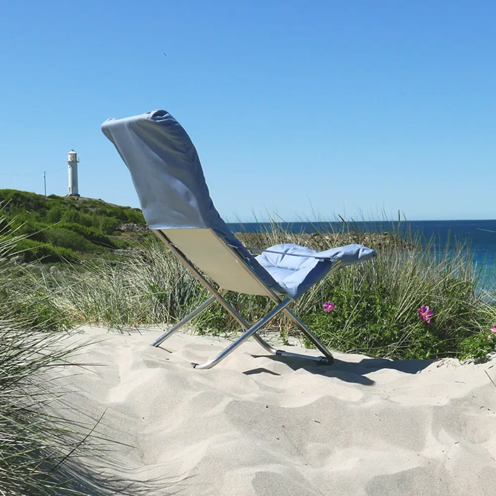 Fiesta soft sun lounger light blue beige supertex