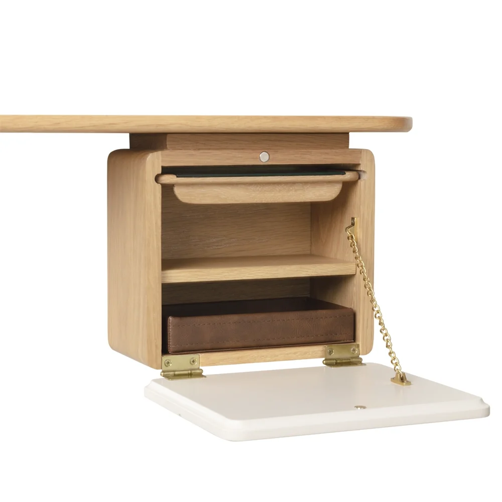 One More Look Mirror Oak/Pearl White