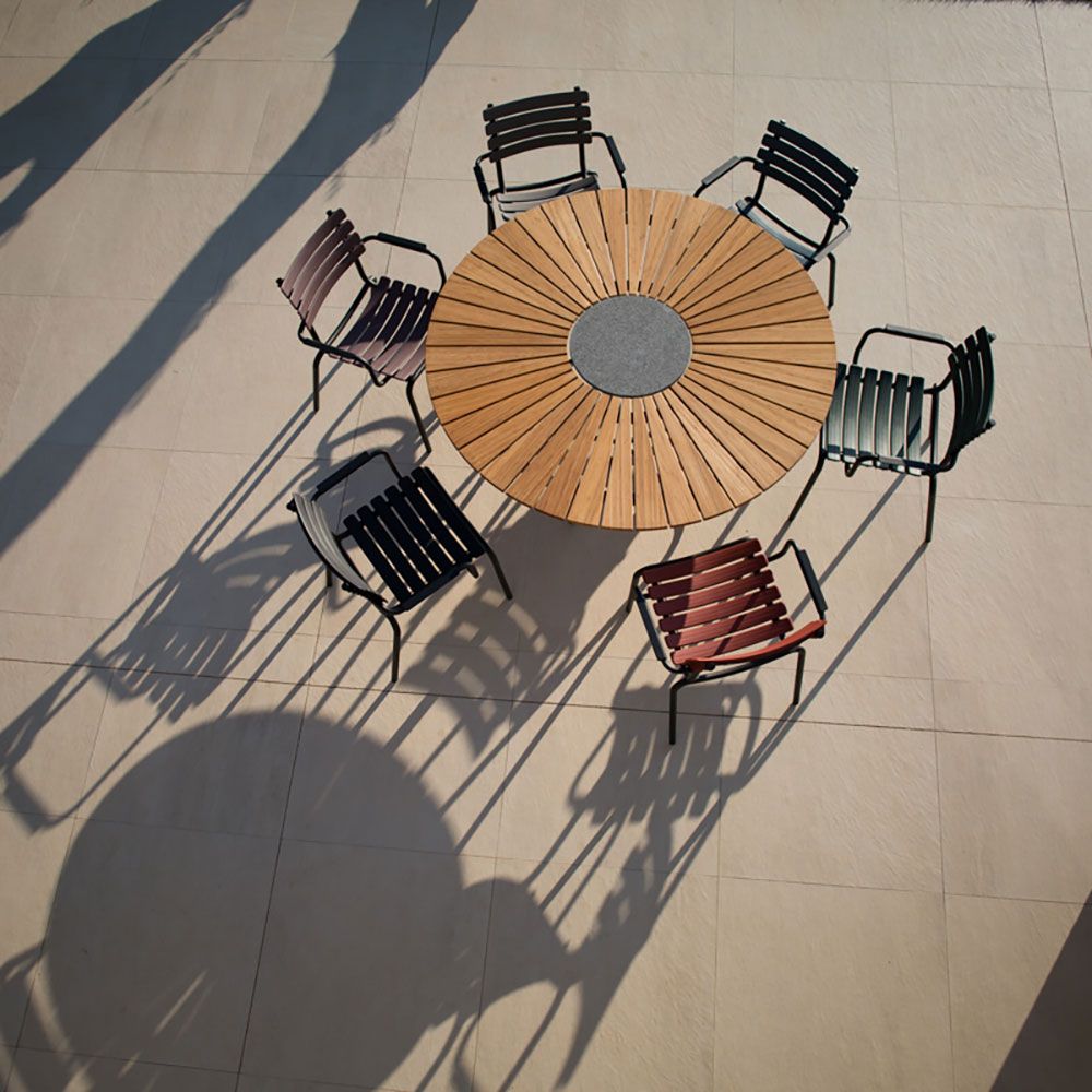 Circle dining table 150 cm aluminium / bamboo