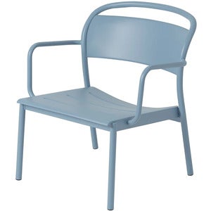 Linear Steel Lounge Armchair Pale Blue