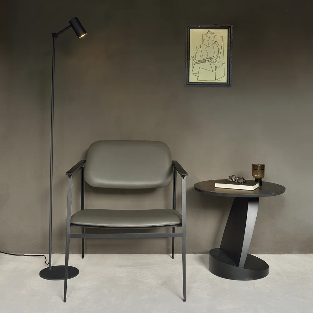 Oblic Side Table Black lacquered teak