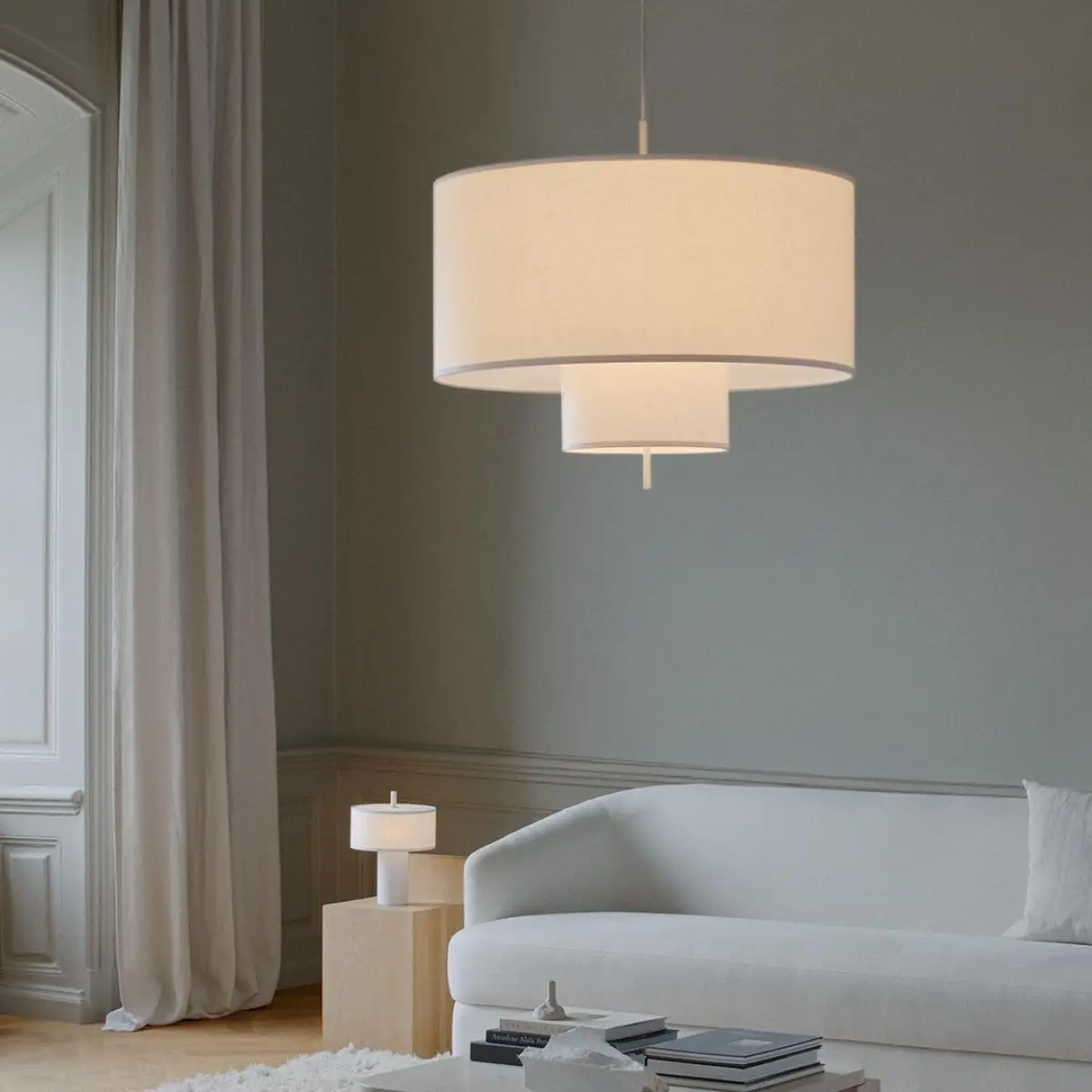 Margin Pendant Lamp Ø90 White Canvas