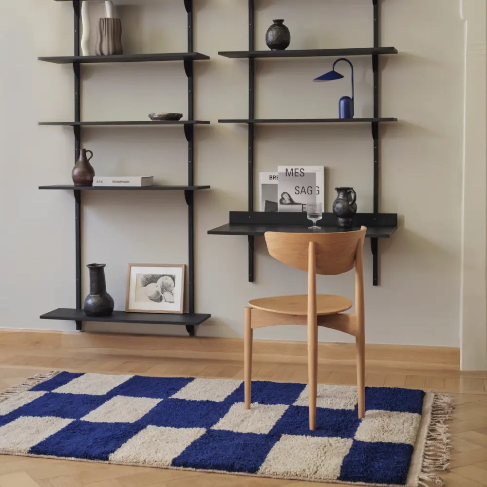 Mara Knotted Rug 120x180 cm - Br Blue/Off-Whi