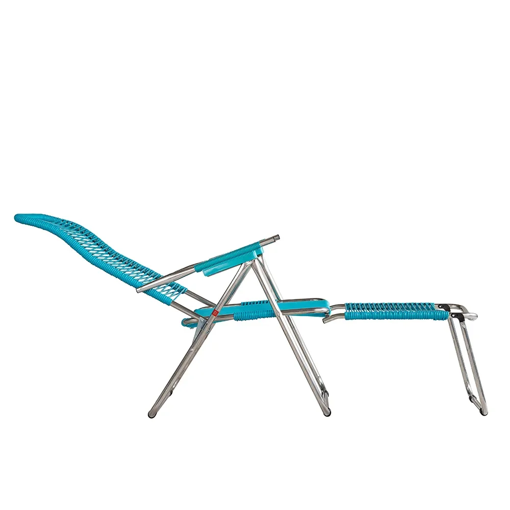 Spaghetti deck chair matt turquoise aluminium