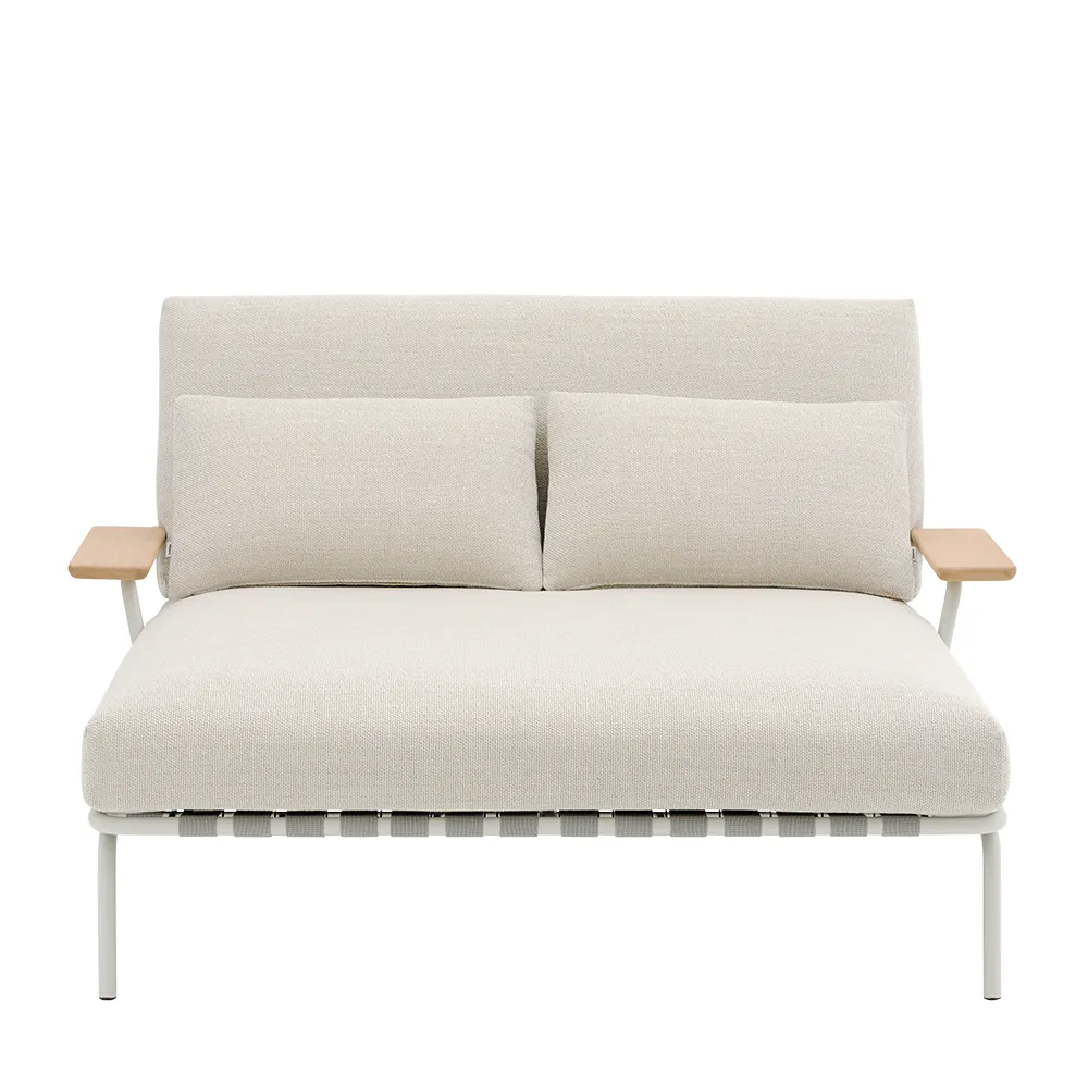 Loungebed Settle with Armrests Grey