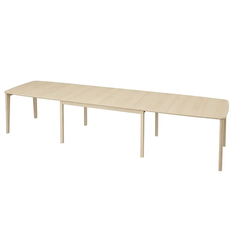 SM107 Dining table 101x160-316-368 cm Solid white oiled oak