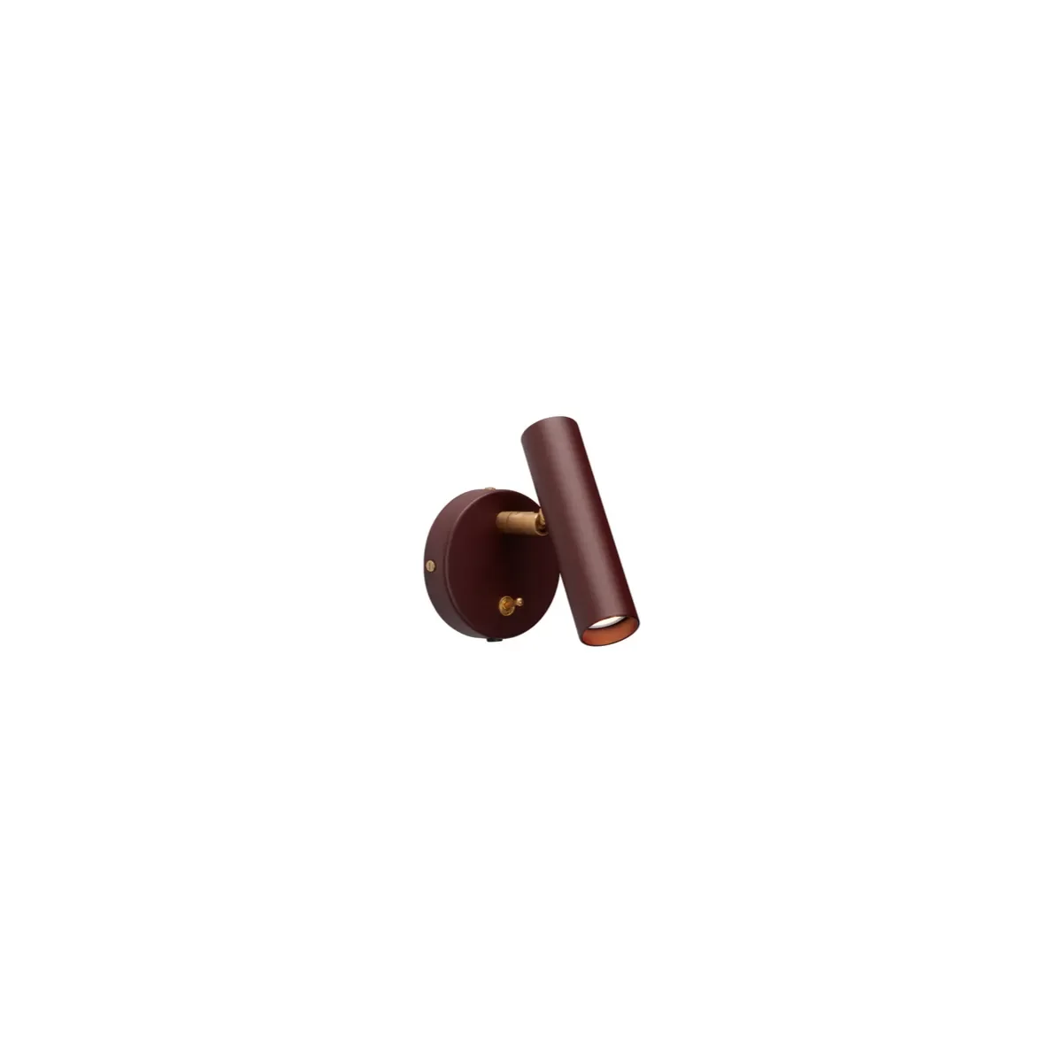 Slender wall lamp GU10 metal dark red/brass