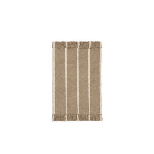 Calm Kelim Mat 50x70 cm - Dark Sand/Off-white