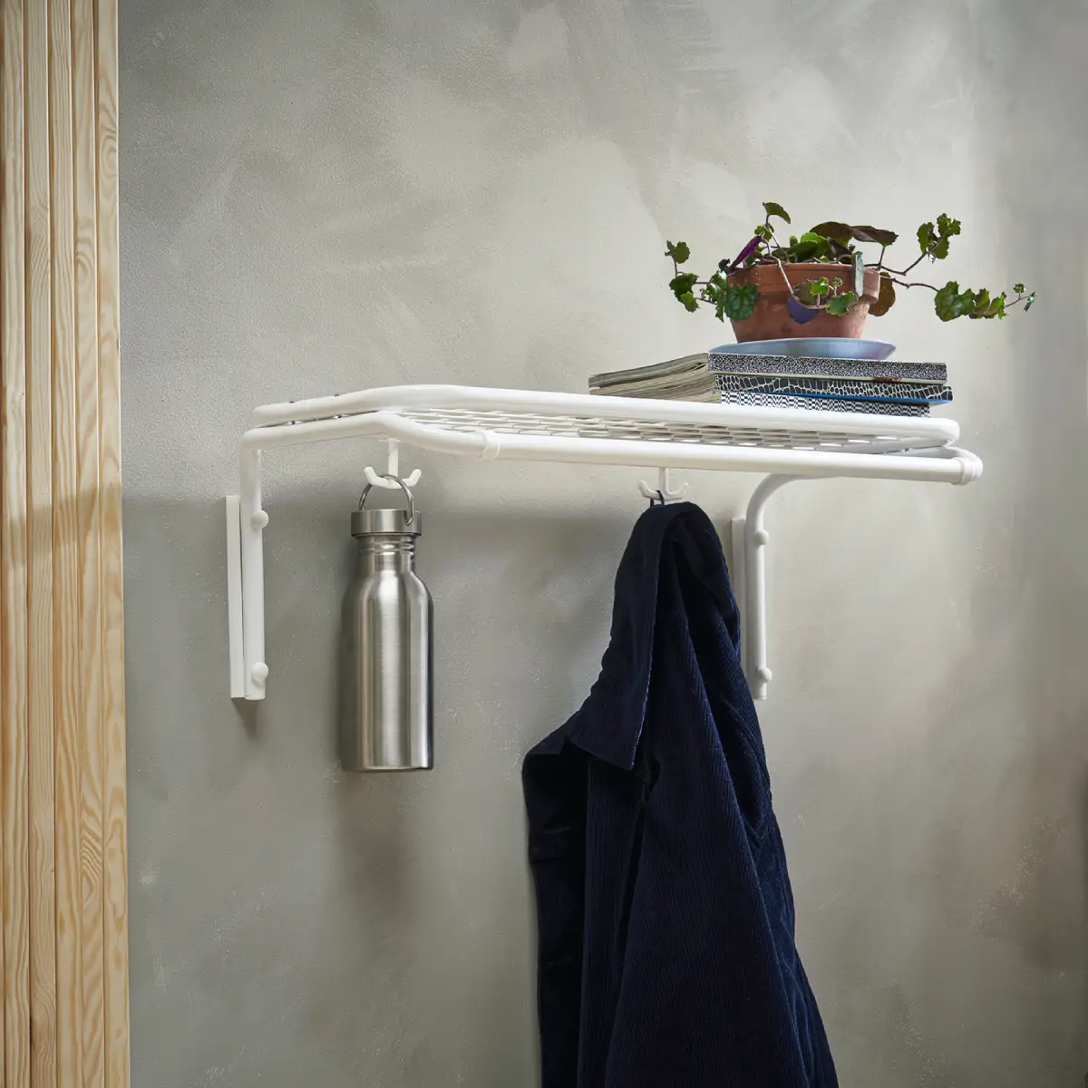 Classic Hat shelf enkel 100 cm Black Chrome