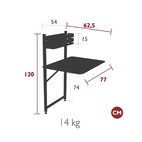 Bistro balcony table 57 x 77 cm Latte beige