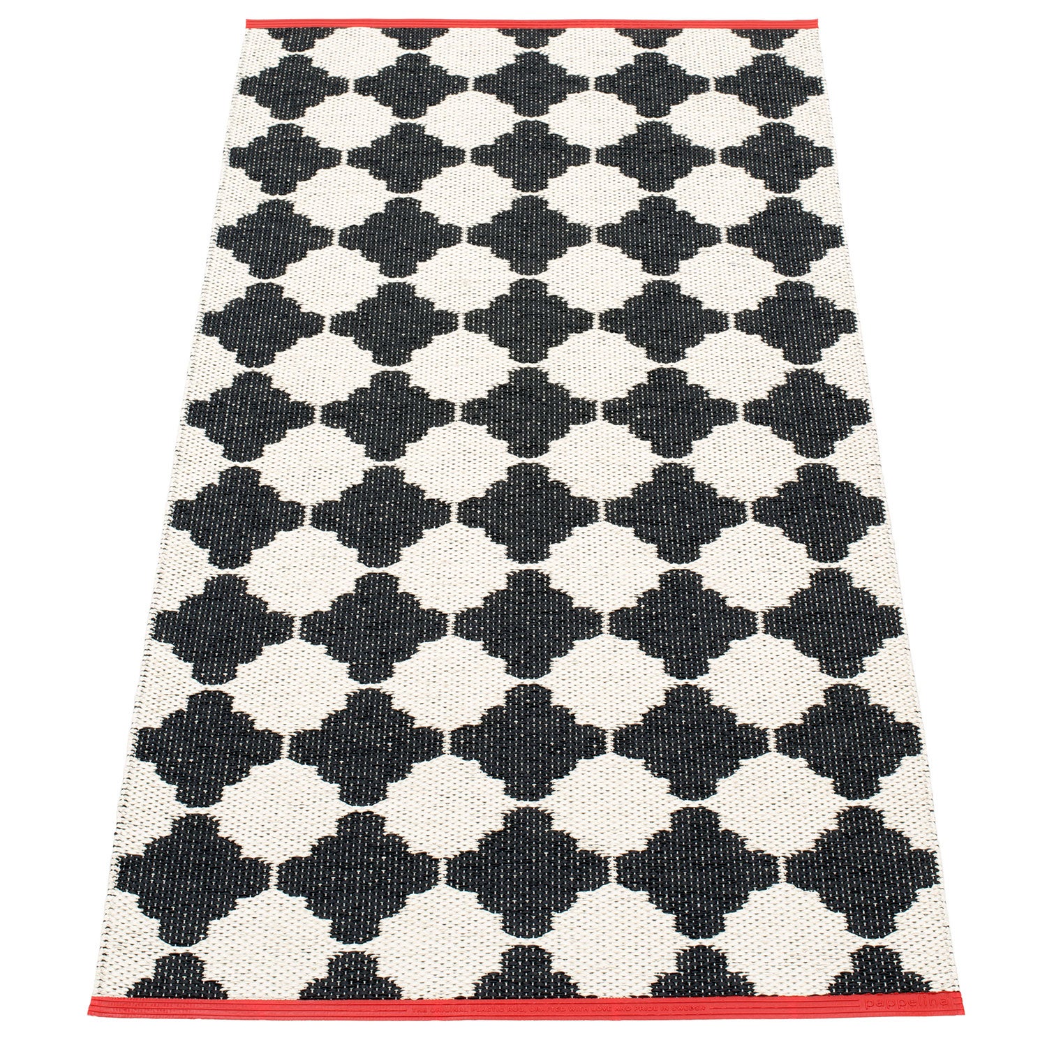 Marre Carpet 70x150 cm black / vanilla coral stripe