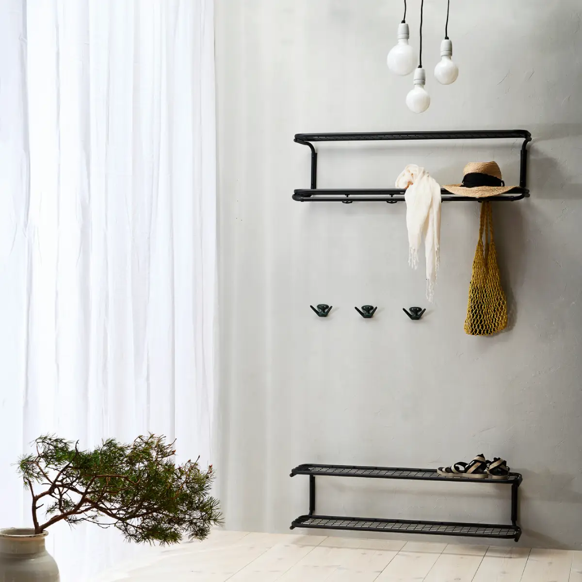 Classic Hat shelf 100 cm Black Chrome
