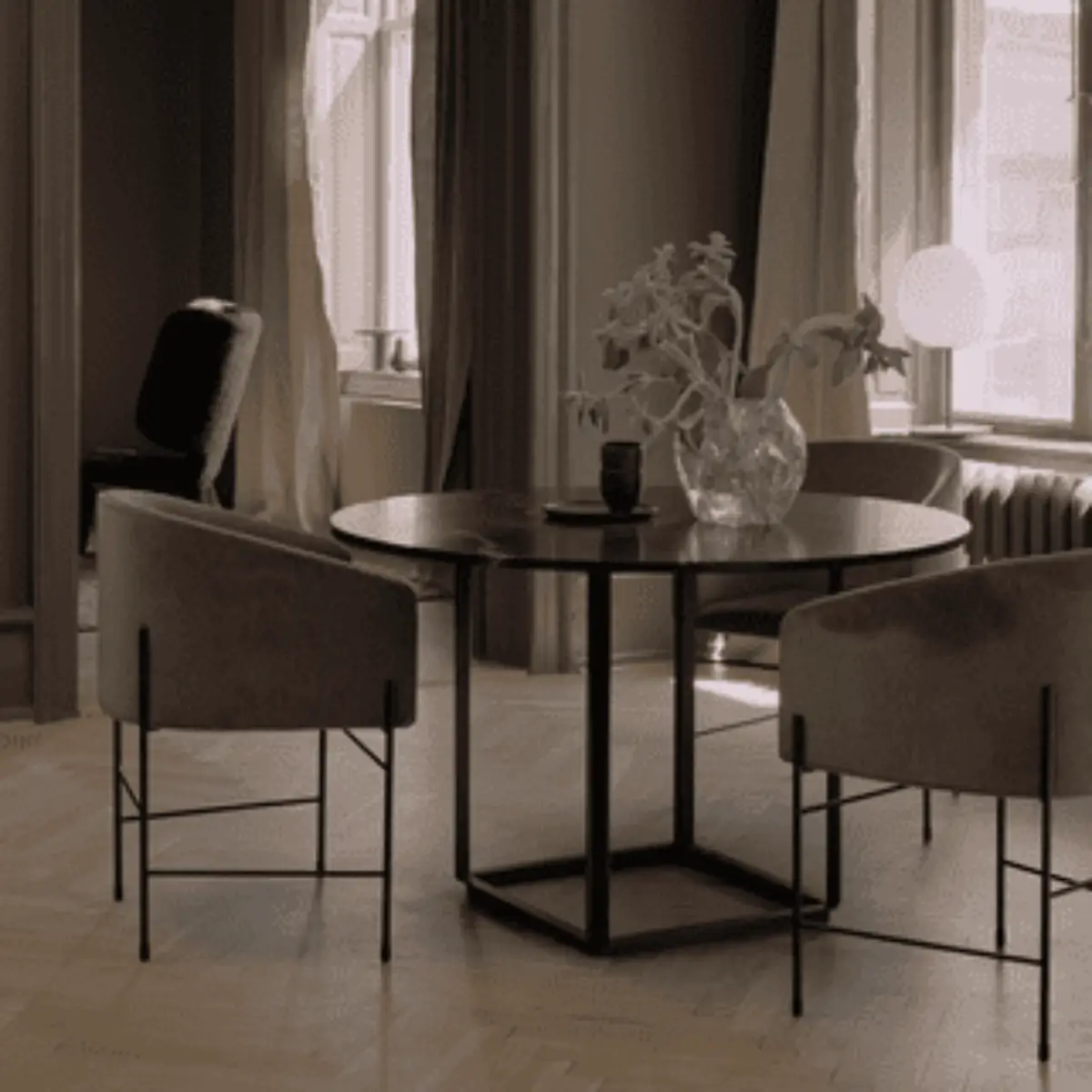 Florence Tabletop Ø120cm Black Marquina Marble