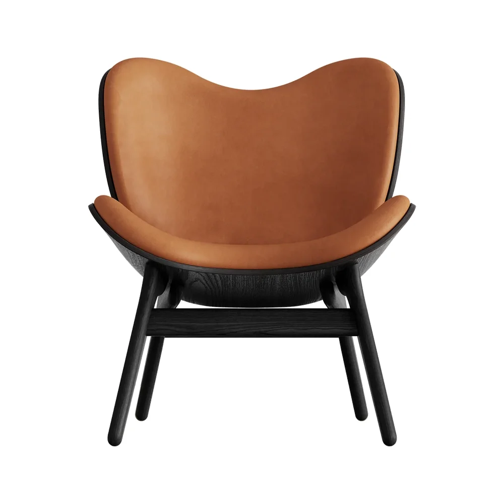 A Conversation Piece Lounge Chair Black Oak/Hope Leather Cognac