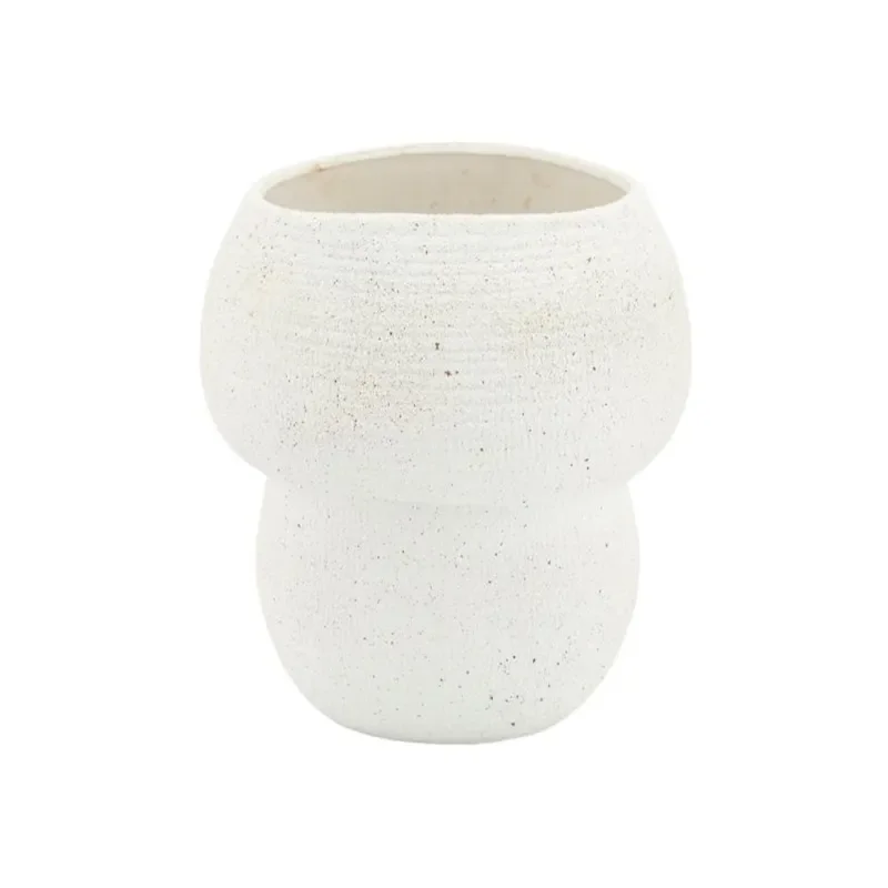 Grava small Vase 27,5x27,5x31 cm Earthenware Off white
