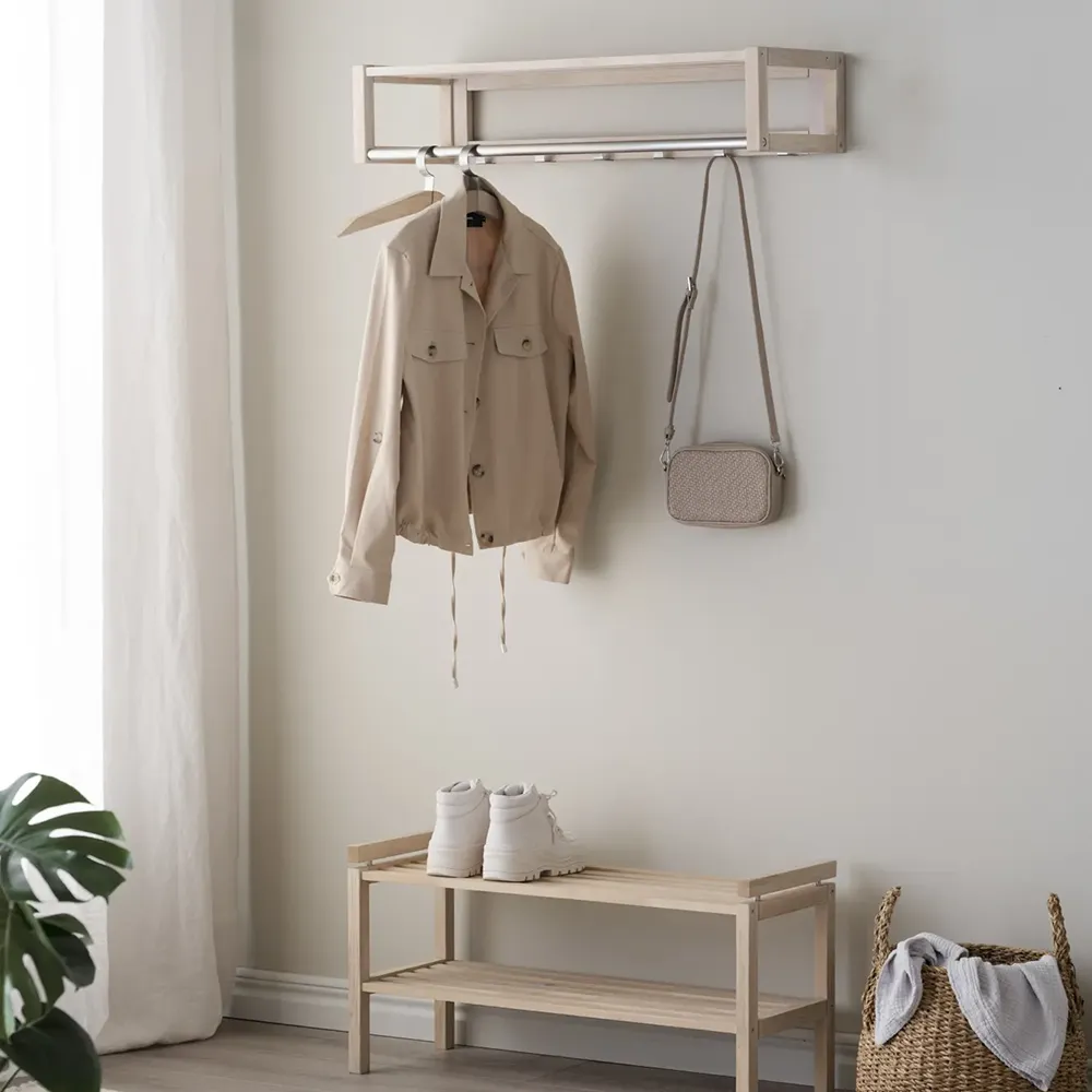 Confetti hat rack 80x30 cm white pigmented oak