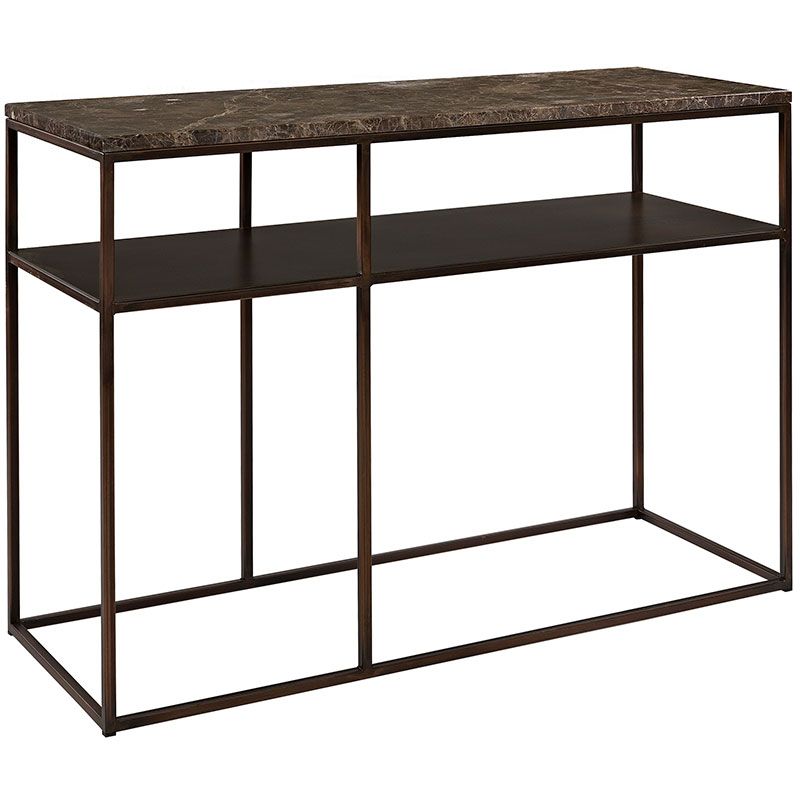 Scala Console Table Brown Marble