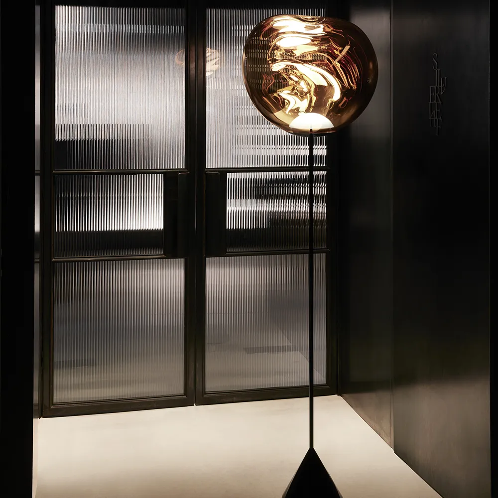 Melt Cone Slim Floor lamp Gold LED