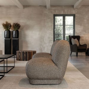 Baxter swivel lounge chair Viva brown