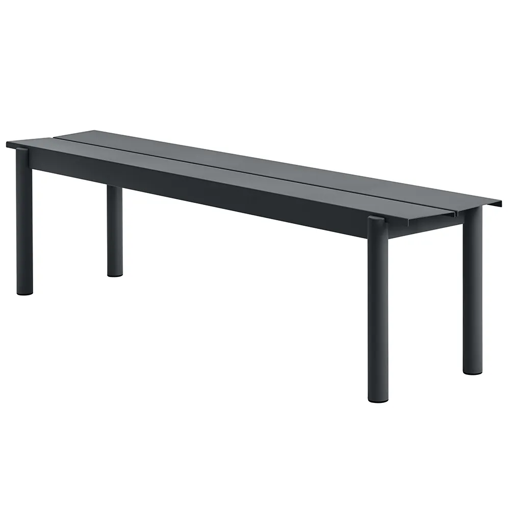 Linear Steel Bench 170x34 cm Anthracite Black 