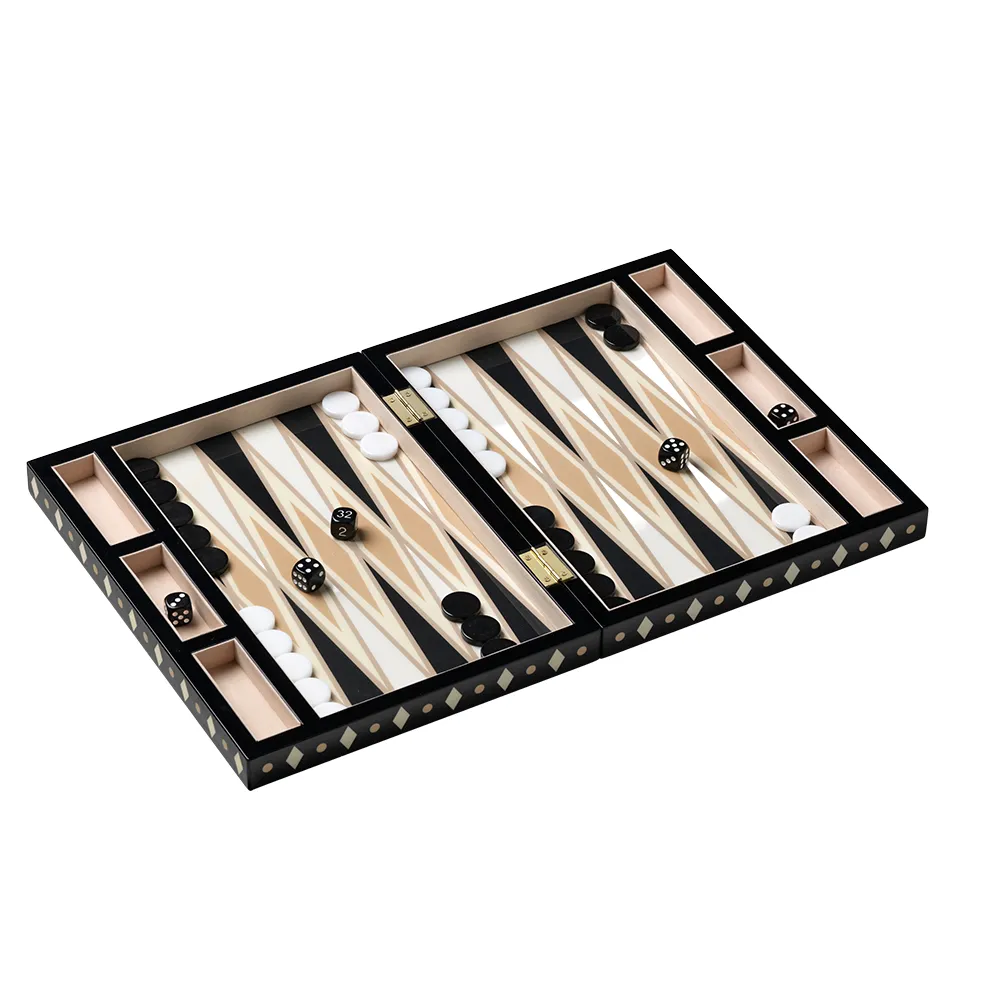 Backgammon Lacquered Black