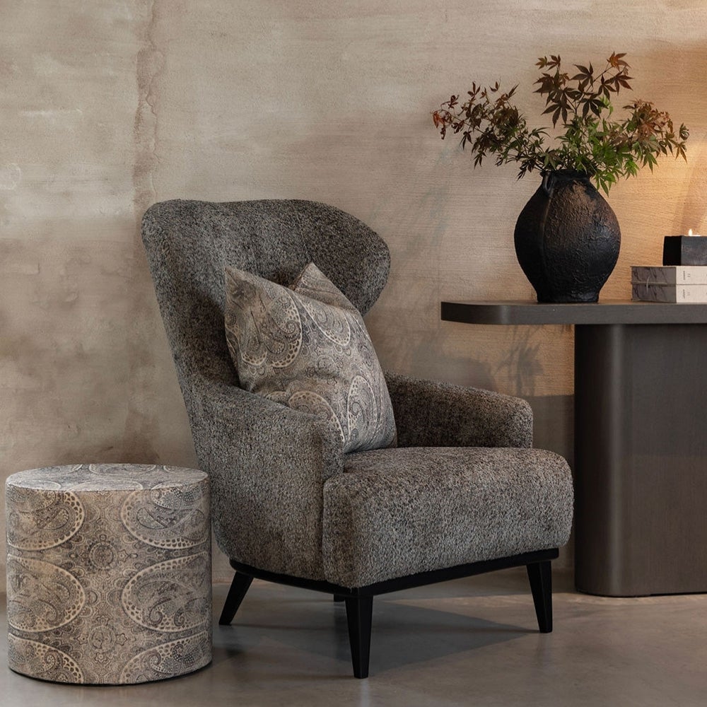Toulouse fabric armchair-Vega wood