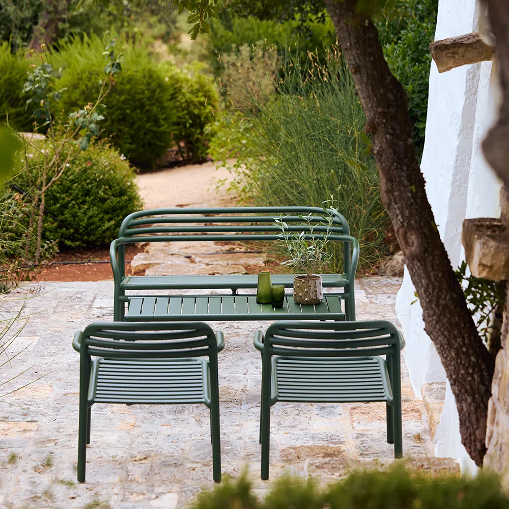 Bliss coffee table/bench Dark green, aluminium