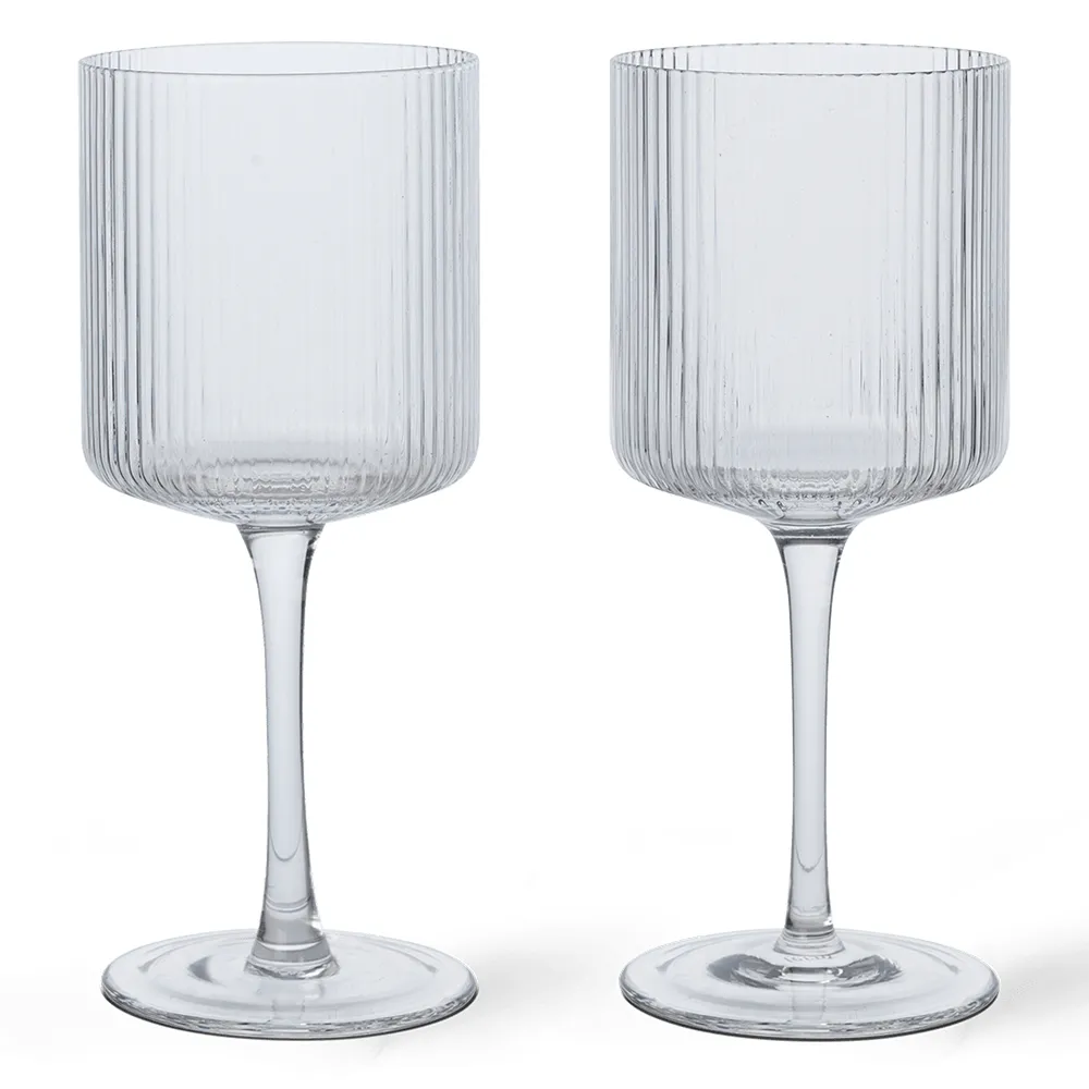 Ripple White Wine Glasses - Set of 2 - Clear