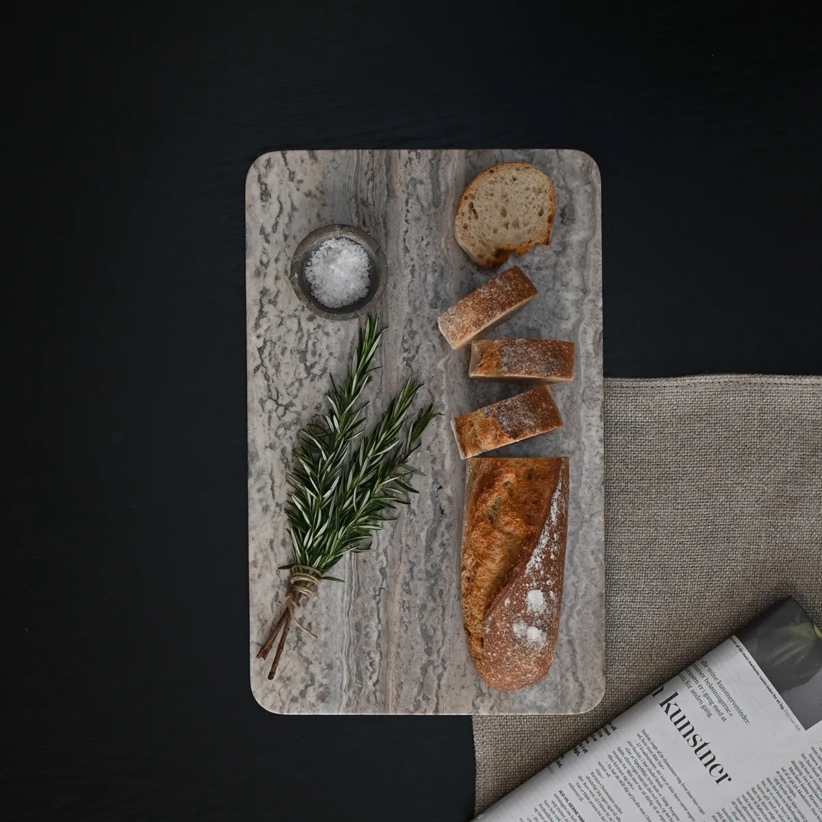 Decorative Tray in Travertine Enkei Rectangular Medio 40x25 cm