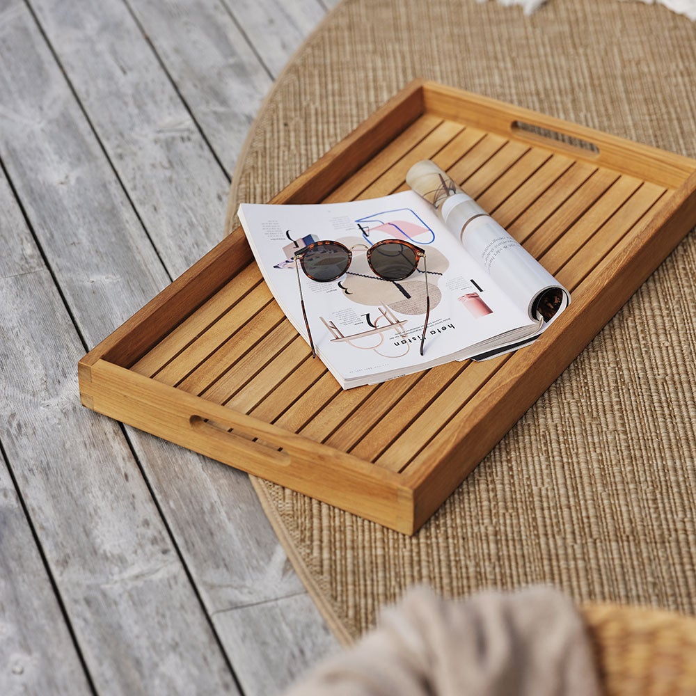 Turin serving tray natural teak