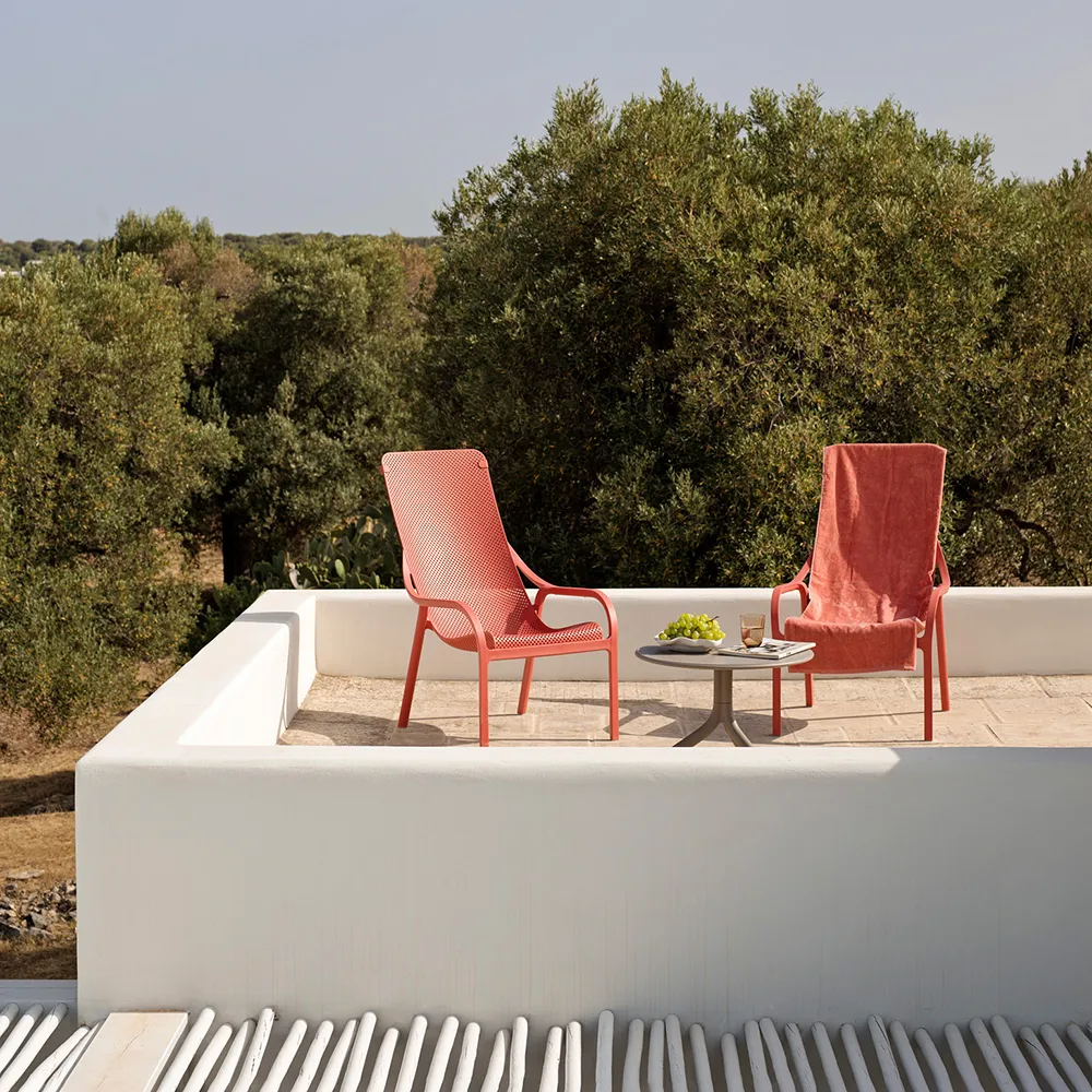 Net lounge armchair White