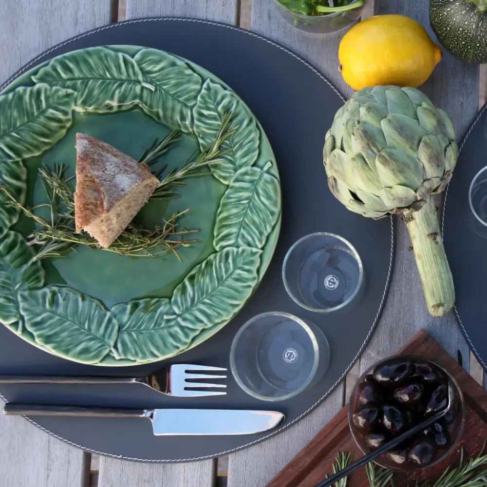 Placemat Ø:38 cm Brown leather