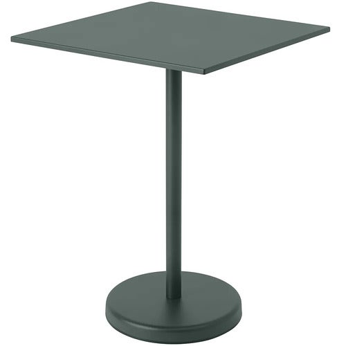 Linear Steel Bar table 70x70 h: 95 cm Dark Green 