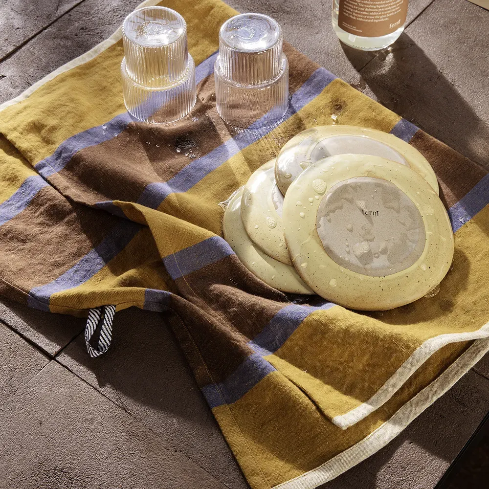 Kitchen towel Hale Lime/Bright Blue/Choco